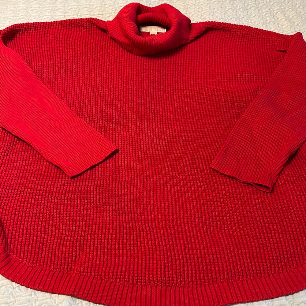 Michael Kors 2XL sweater, red cableknit turtleneck. Holiday perfect!